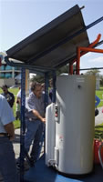 Picture of solar hot water demonstration.